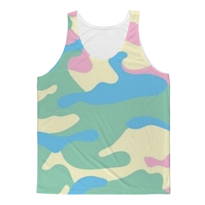 Pastel Colors Camo Black Bandana Adult Tank Top - Mr.SWAGBEAST