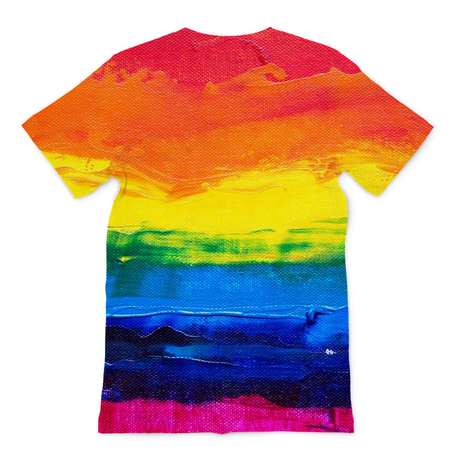 LGBT Pride Rainbow Canvas Paint Premium Adult T-Shirt - Mr.SWAGBEAST