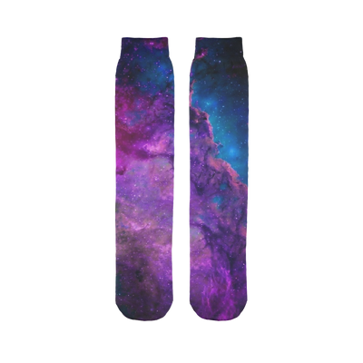 Blue Purple Space Nebula Tube Socks - Mr.SWAGBEAST