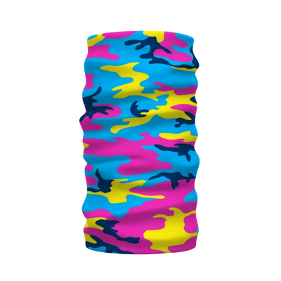 Pink Yellow Blue Camo Neck Warmer Morf Scarf - Mr.SWAGBEAST