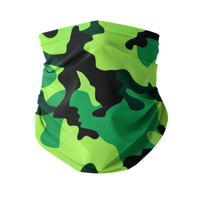 Neon Green Camo Sublimation Neck Gaiter - Mr.SWAGBEAST