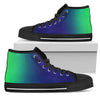 Neon Green Navy Blue Gradient High Top Sneaker Custom Shoes with Black Soles - Mr.SWAGBEAST