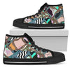 Zebra Cheetah Pink Designer High Top Sneaker Custom Shoes with Black Sole - Mr.SWAGBEAST