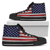 American Wooden Texture Flag High Top Sneakers Custom Shoes with Black Soles - Mr.SWAGBEAST