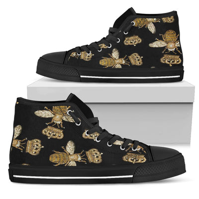Queen Bees Designer High Top Sneaker Custom Shoes with Black Sole - Mr.SWAGBEAST