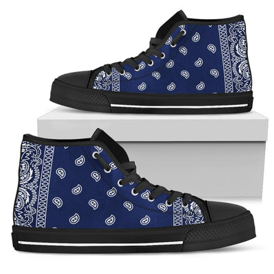 Blue Bandana Crip Cuzz High Top Sneakers - Mr.SWAGBEAST