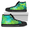 Aqua Blue and Green Palms High Top Chuck Sneakers - Mr.SWAGBEAST