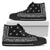 Black Bandana High Top Sneakers Custom Shoes with Black Soles - Mr.SWAGBEAST