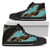 Teal Gold Chains Designer High Top Sneaker Custom Shoes with Black Soles - Mr.SWAGBEAST