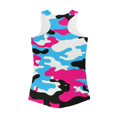 Pink Teal Black White Camo Women Performance Tank Top - Mr.SWAGBEAST
