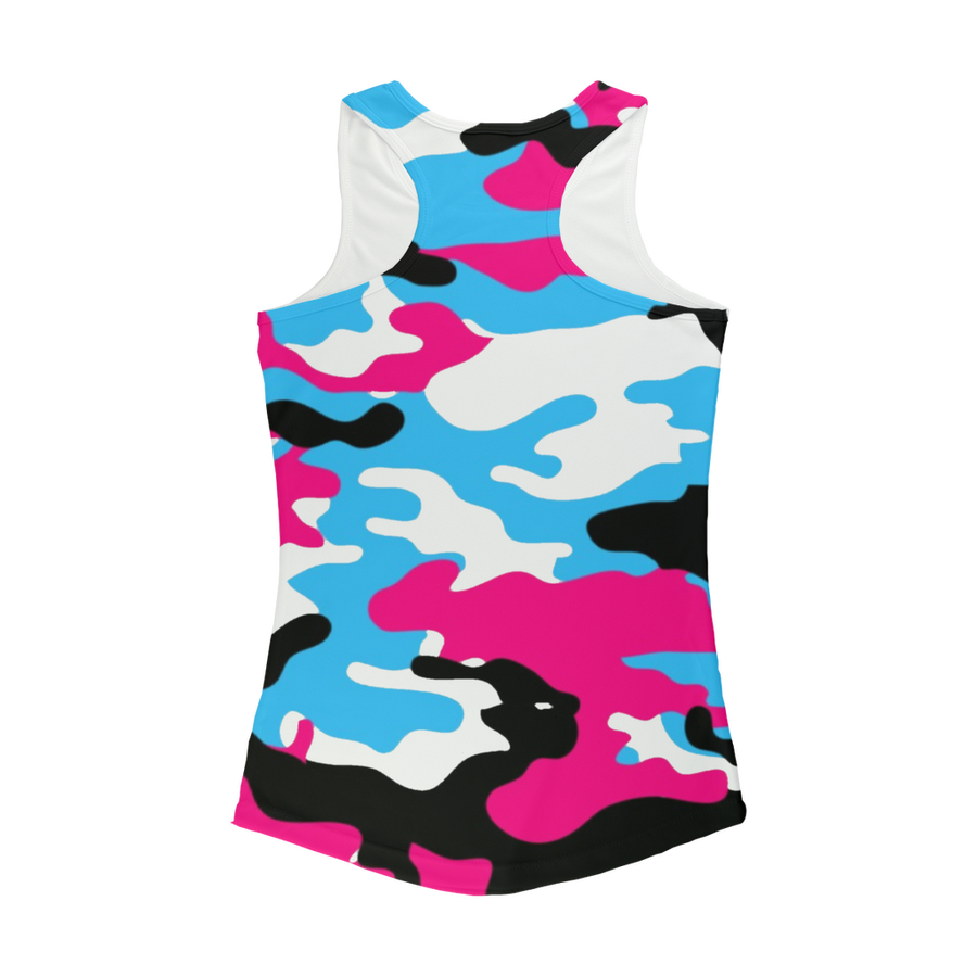 Pink Teal Black White Camo Women Performance Tank Top - Mr.SWAGBEAST