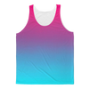Teal Blue Faded to Hot Pink Adult Tank Top - Mr.SWAGBEAST
