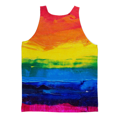 LGBT Pride Rainbow Paint Canvas Adult Tank Top - Mr.SWAGBEAST