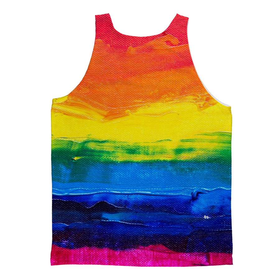 LGBT Pride Rainbow Paint Canvas Adult Tank Top - Mr.SWAGBEAST