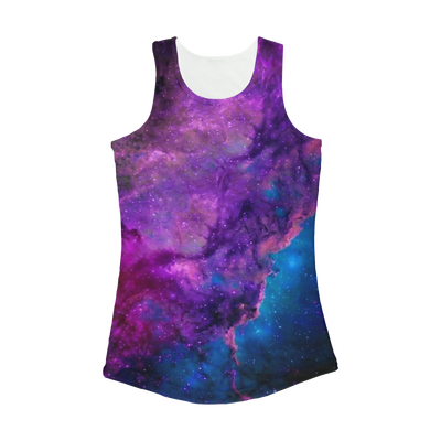 Blue Purple Space Nebula Women Performance Tank Top - Mr.SWAGBEAST