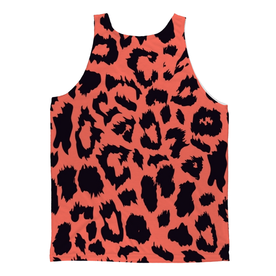 Neon Peach Leopard Spot Adult Tank Top - Mr.SWAGBEAST