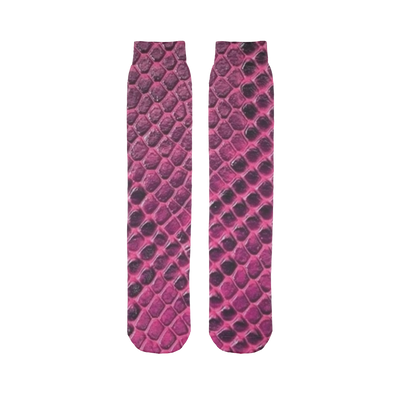 Pink Viper Snake Skin Print Tube Socks - Mr.SWAGBEAST