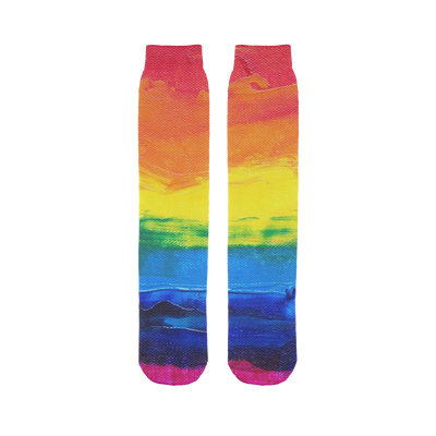 LGBT Pride Rainbow Paint Canvas Premium Tube Socks - Mr.SWAGBEAST