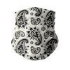 White with Black Bandana Paisley Pattern Neck Gaiter/Face Mask - Mr.SWAGBEAST