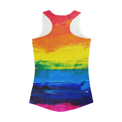 LGBT Pride Rainbow Canvas Paint Premium Women's Tank Top - Mr.SWAGBEAST