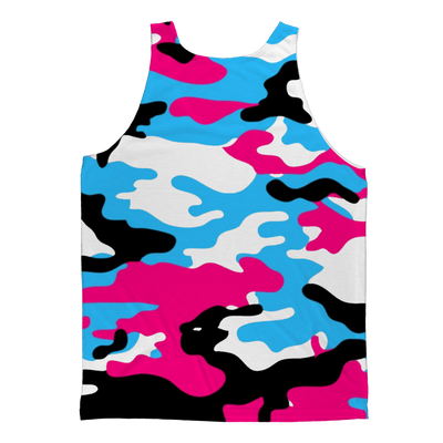 Pink Teal Black White Camo Adult Tank Top - Mr.SWAGBEAST