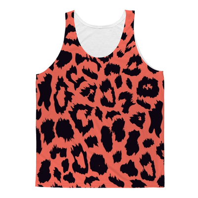 Neon Peach Leopard Spot Adult Tank Top - Mr.SWAGBEAST