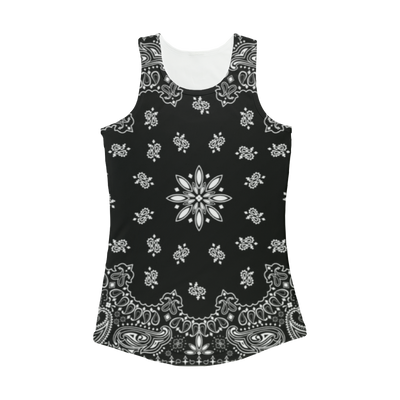 Black Classic Bandana Women Performance Tank Top - Mr.SWAGBEAST