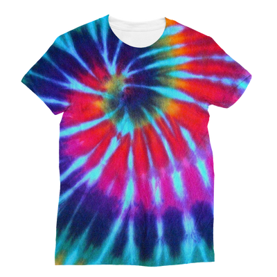 Tie Dye Pattern Women's Cut T-shirt All Over Print - Mr.SWAGBEAST