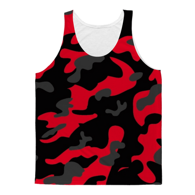 Red Black Grey Camo Adult Tank Top - Mr.SWAGBEAST