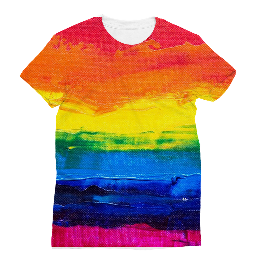 LGBT Pride Rainbow Paint Canvas Women's T-Shirt - Mr.SWAGBEAST