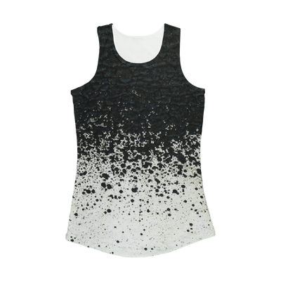 Black Paint Spots White Women Performance Tank Top - Mr.SWAGBEAST