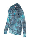 Women's Rainbow Tie Dye Burnout Pullover Hoodie Blend Fleece