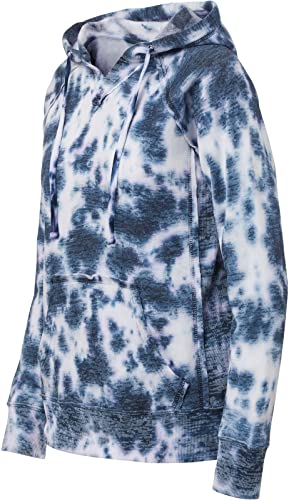 Women's Rainbow Tie Dye Burnout Pullover Hoodie Blend Fleece