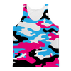Pink Teal Black White Camo Adult Tank Top - Mr.SWAGBEAST