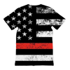 Firefighters Red Stripe Firefighter Flag Premium Adult T-Shirt - Mr.SWAGBEAST