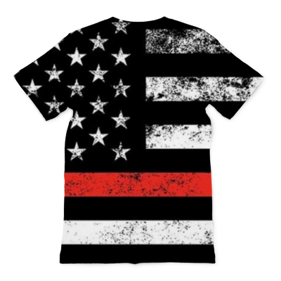 Firefighters Red Stripe Firefighter Flag Premium Adult T-Shirt - Mr.SWAGBEAST