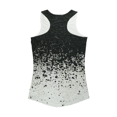 Black Paint Spots White Women Performance Tank Top - Mr.SWAGBEAST