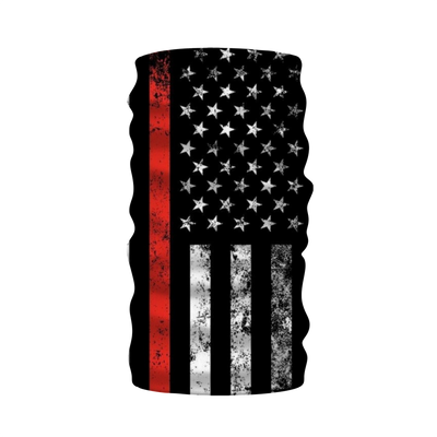 Firefighters Red Stripe Firefighter Flag Neck Warmer Morf Scarf - Mr.SWAGBEAST