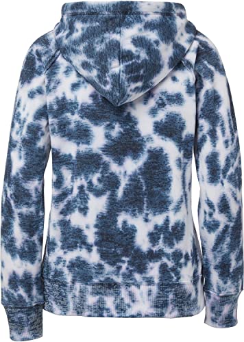 Women's Rainbow Tie Dye Burnout Pullover Hoodie Blend Fleece
