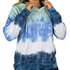 Women's Rainbow Tie Dye Burnout Pullover Hoodie Blend Fleece