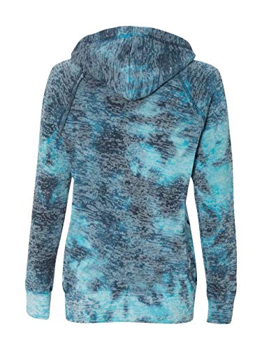 Women's Rainbow Tie Dye Burnout Pullover Hoodie Blend Fleece
