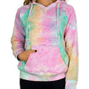 Women's Rainbow Tie Dye Burnout Pullover Hoodie Blend Fleece