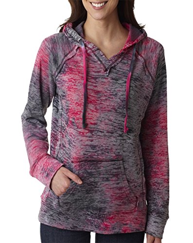 Women's Rainbow Tie Dye Burnout Pullover Hoodie Blend Fleece