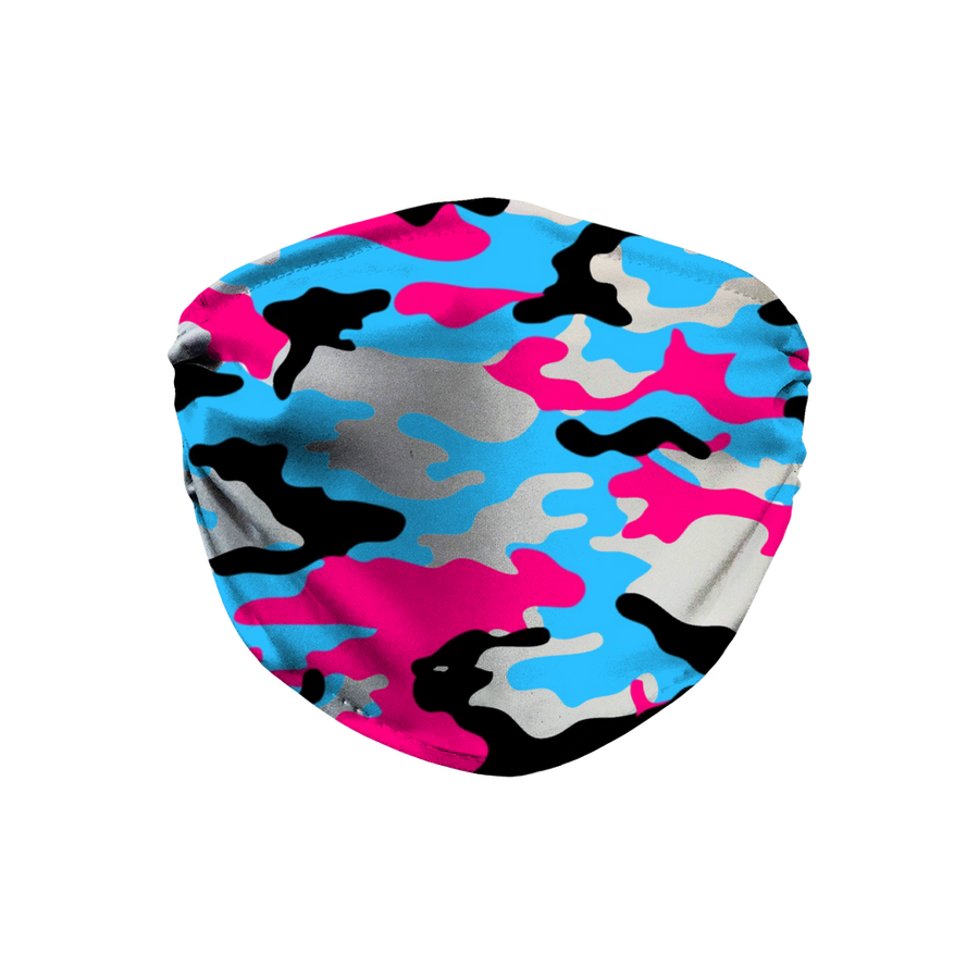 Pink Teal Black White Camo Face Mask - Mr.SWAGBEAST