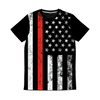 Firefighters Red Stripe Firefighter Flag Classic Sublimation Panel T-Shirt - Mr.SWAGBEAST