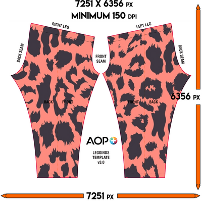 Neon Peach Leopard Spot Leggings - Mr.SWAGBEAST