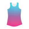 Teal Blue Faded to Hot Pink Women Performance Tank Top - Mr.SWAGBEAST