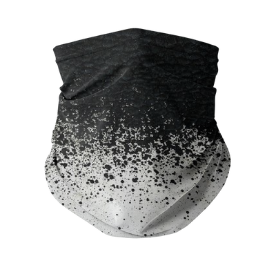 Black Paint Spots White Neck Gaiter/Face Mask - Mr.SWAGBEAST