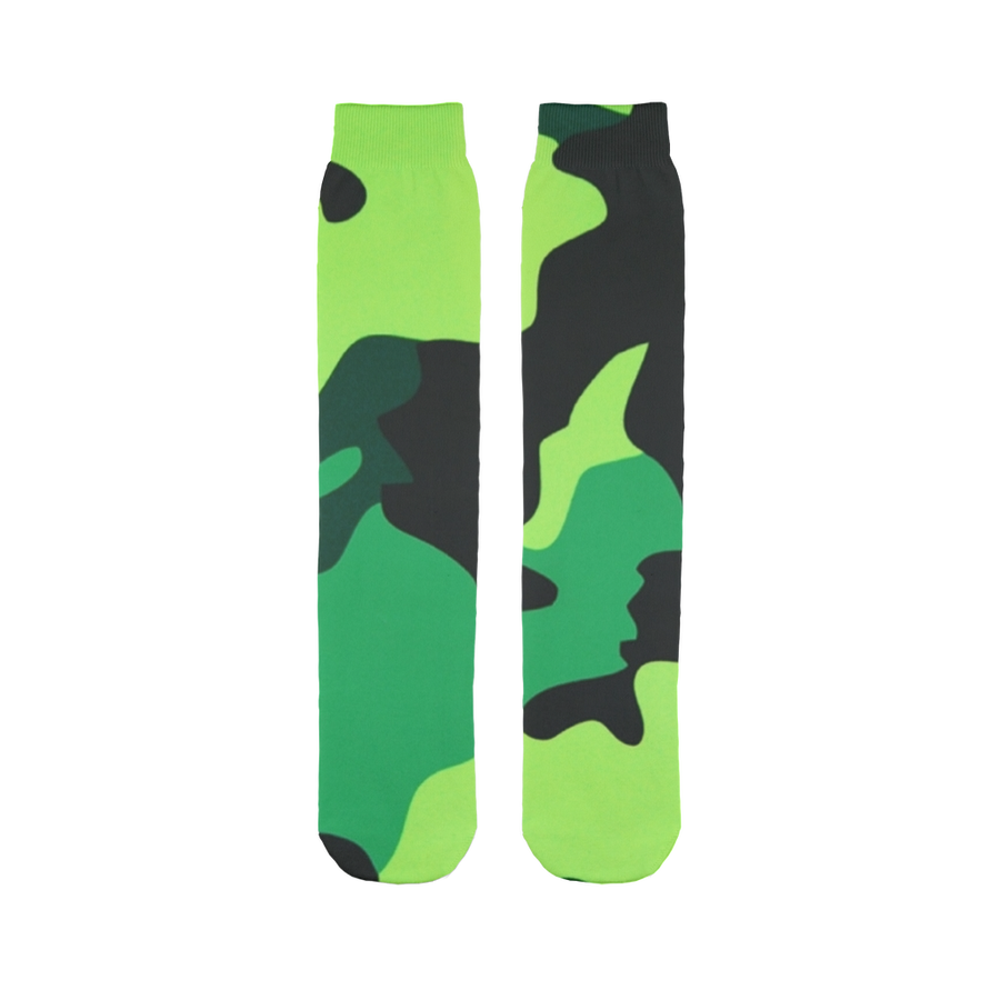 Neon Green Camo Tube Socks - Mr.SWAGBEAST