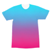 Teal Blue Faded to Hot Pink Premium Adult All Over T-Shirt - Mr.SWAGBEAST